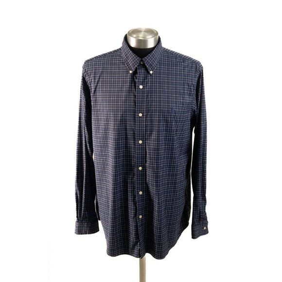 Polo Ralph Lauren Long Sleeve Plaid Blue Fit Shirt size Large - Picture 2 of 9